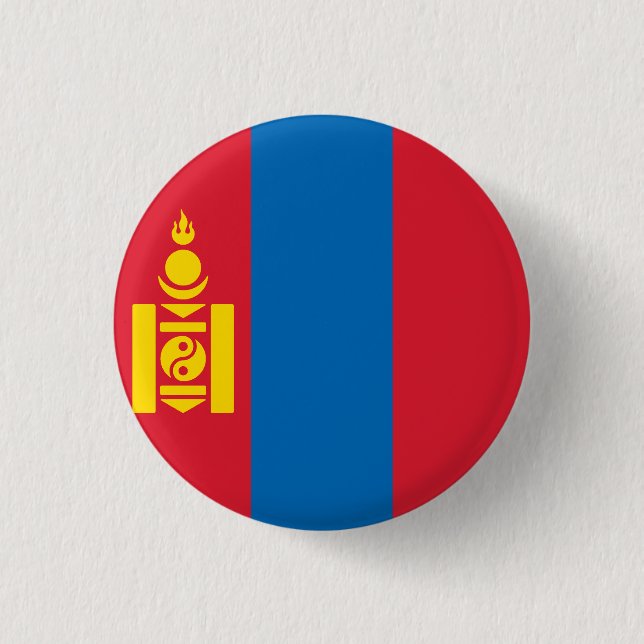 Flag of Mongolia 3 Cm Round Badge (Front)