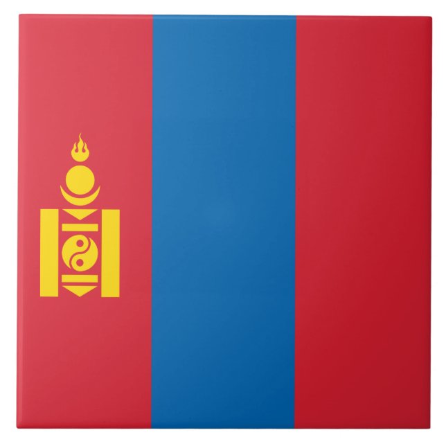 Flag of Mongolia Ceramic Tile (Front)