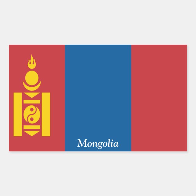 Flag of Mongolia Rectangular Sticker (Front)
