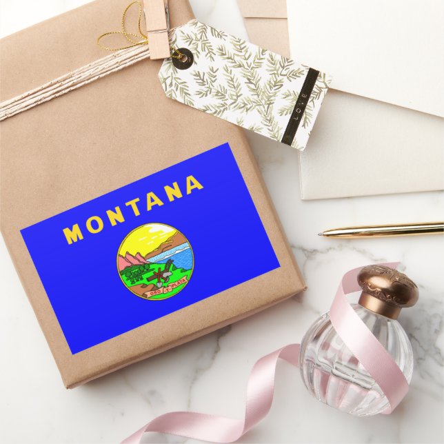 Flag of Montana, Big Sky Country Rectangular Sticker (Gifting)
