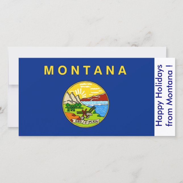 Flag of Montana, Happy Holidays from U.S.A. Holiday Card (Front)