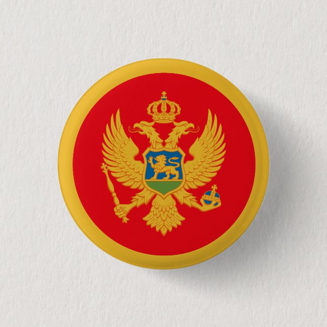 Flag of Montenegro 3 Cm Round Badge (Front)