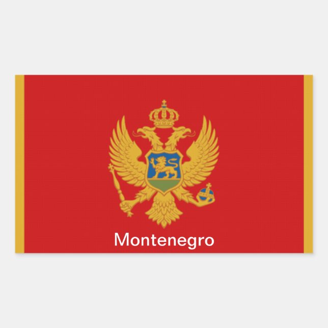 Flag of Montenegro Rectangular Sticker (Front)