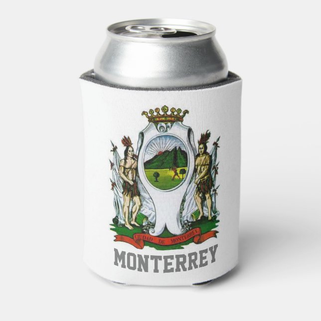 Flag of Monterrey, Nuevo León - MEXICO Can Cooler (Can Back)