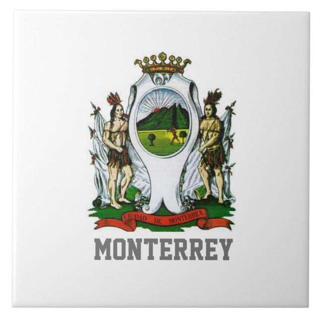 Flag of Monterrey, Nuevo León - MEXICO Ceramic Tile (Front)