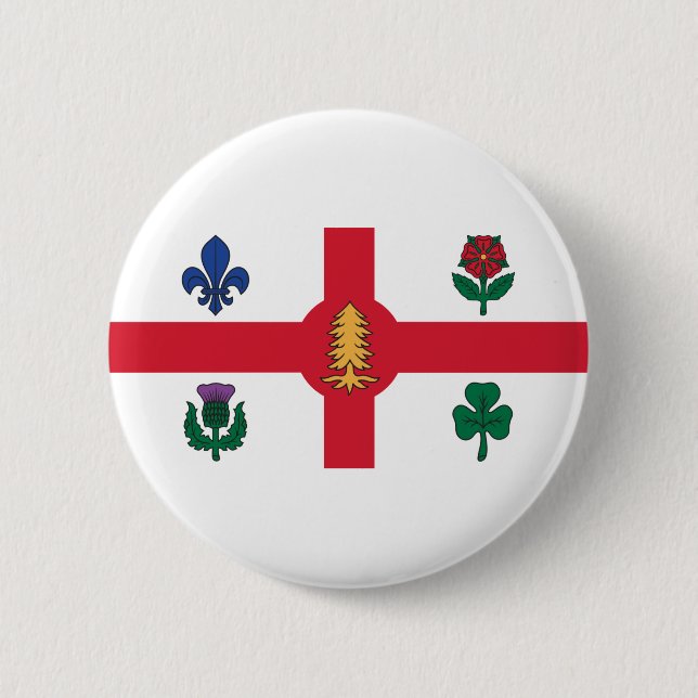 Flag of Montreal, Quebec Button (Front)