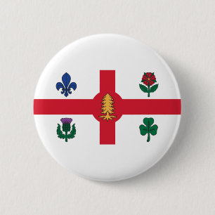 Flag of Montreal, Quebec Button