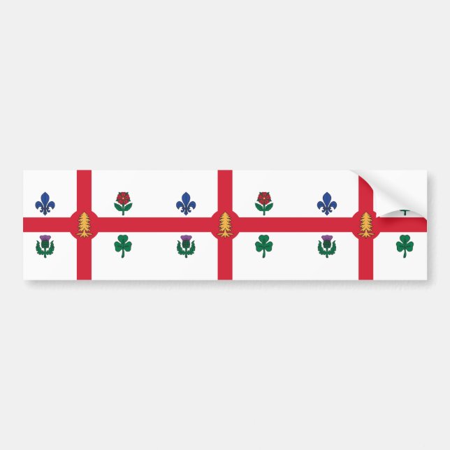 Flag of Montreal (Quebec, Canada) Bumper Sticker (Front)