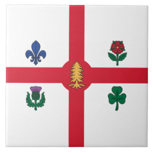 Flag of Montreal (Quebec, Canada) Ceramic Tile