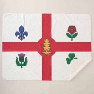 Flag of Montreal (Quebec, Canada) Sherpa Blanket