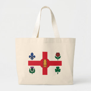 Flag of Montreal, Quebec Large Tote Bag