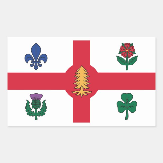 Flag of Montreal, Quebec Rectangular Sticker (Front)