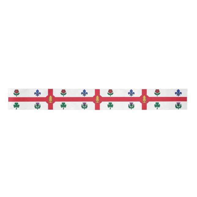 Flag of Montreal, Quebec Satin Ribbon (Front)