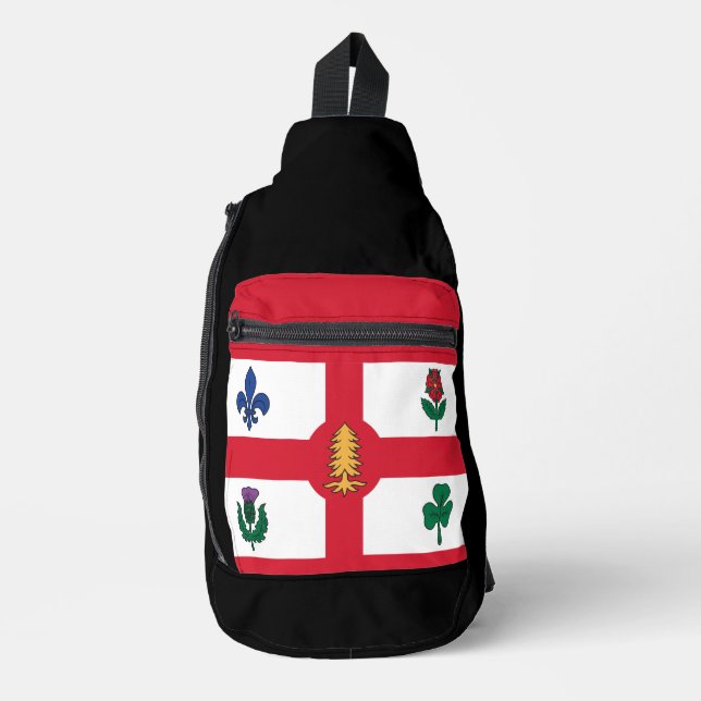 Flag of Montreal, Quebec Sling Bag (Front)