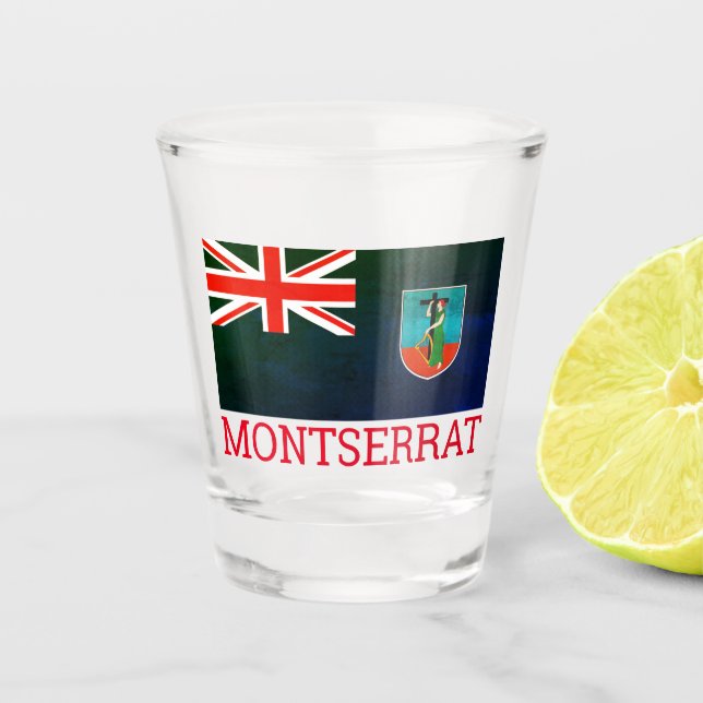 Flag of Montserrat Shot Glass (Front)