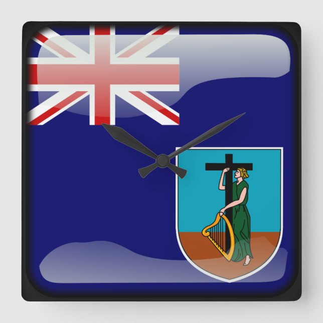 Flag of Montserrat Square Wall Clock (Front)