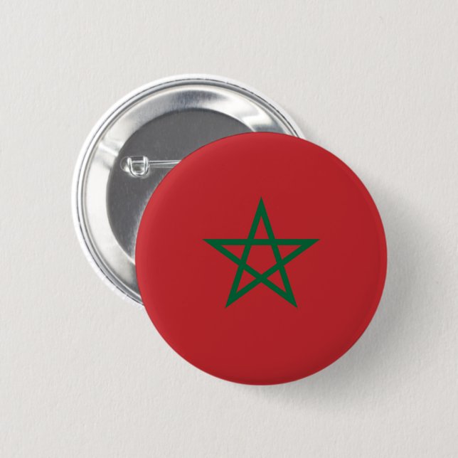 Flag of Morocco 6 Cm Round Badge (Front & Back)