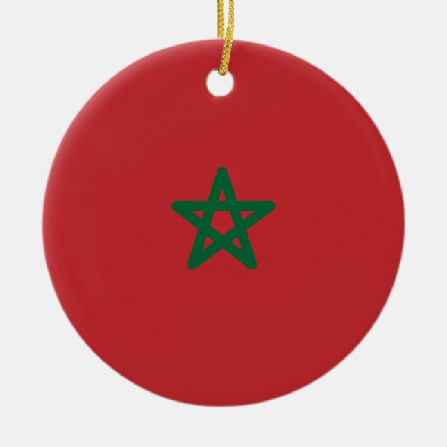 Flag of Morocco Ceramic Ornament (Front)