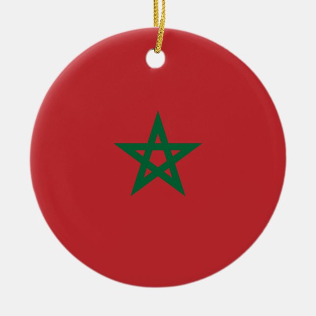 Flag of Morocco Ceramic Ornament (Front)