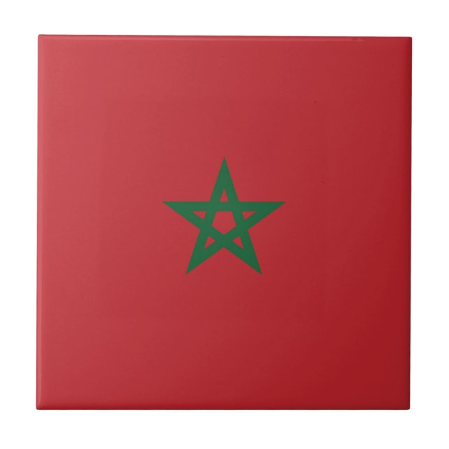 Flag of Morocco Ceramic Tile (Front)