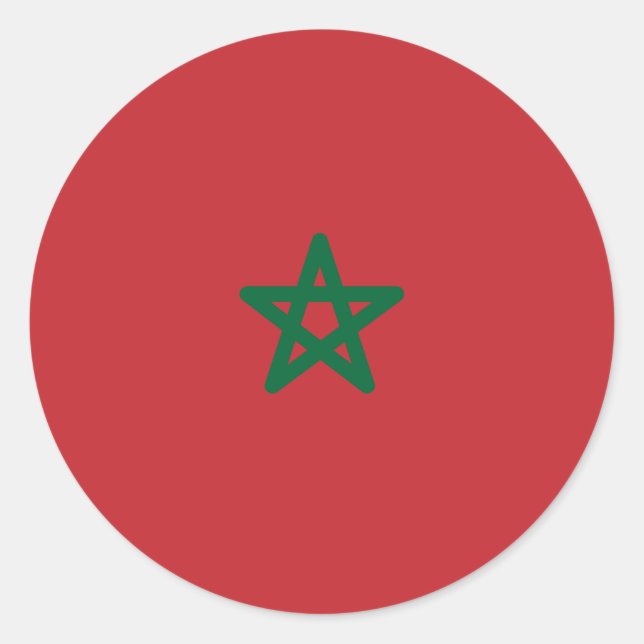 Flag of Morocco Classic Round Sticker (Front)