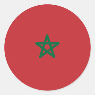 Flag of Morocco Classic Round Sticker