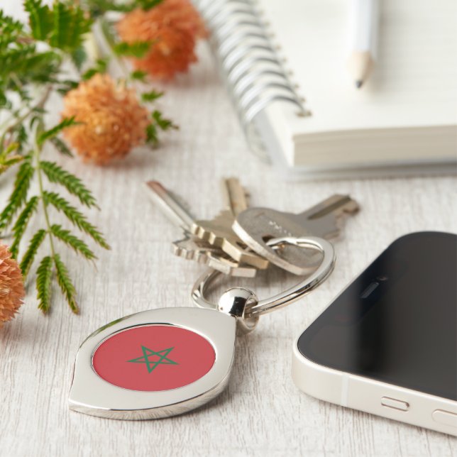 Flag of Morocco Key Ring (Side)