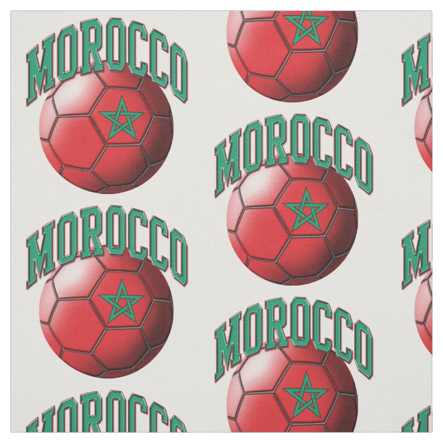 Flag of Morocco Moroccan Soccer Ball Pattern Fabric (Swatch)