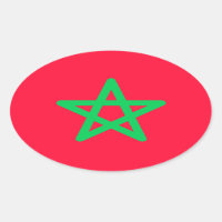 Flag of Morocco Oval Sticker