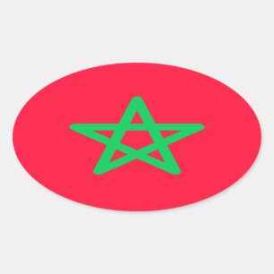 Flag of Morocco Oval Sticker