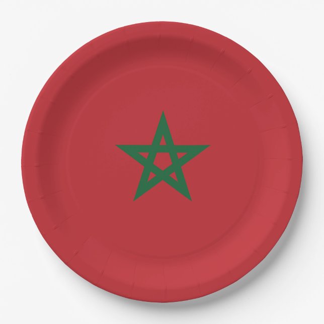 Flag of Morocco Paper Plate (Front)