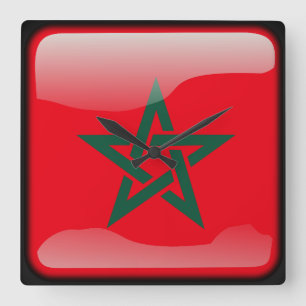 Flag of Morocco Square Wall Clock