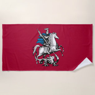 Flag of Moscow (Russian Capital City) Beach Towel