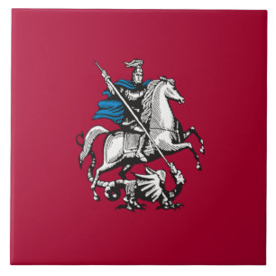 Flag of Moscow (Russian Capital City) Ceramic Tile