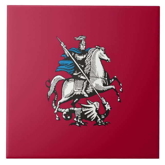 Flag of Moscow (Russian Capital City) Ceramic Tile (Front)
