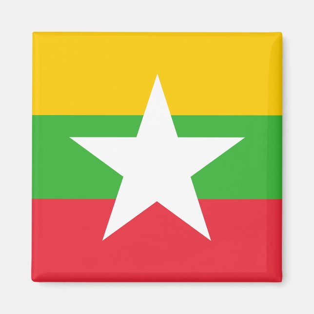 Flag of Myanmar (Burma) Magnet (Front)
