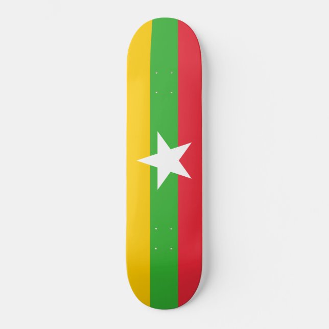 Flag of Myanmar (Burma) Skateboard (Front)