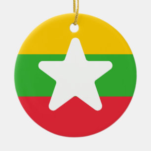 Flag of Myanmar Ceramic Ornament