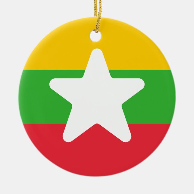 Flag of Myanmar Ceramic Ornament (Front)