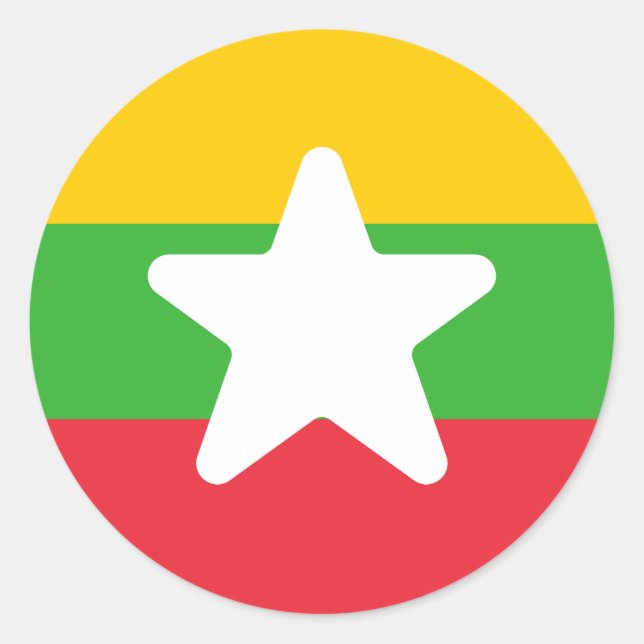 Flag of Myanmar Classic Round Sticker (Front)