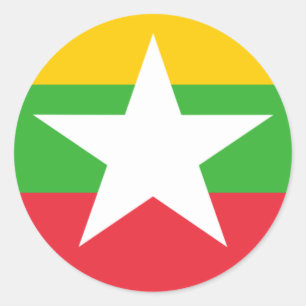 Flag of Myanmar Classic Round Sticker