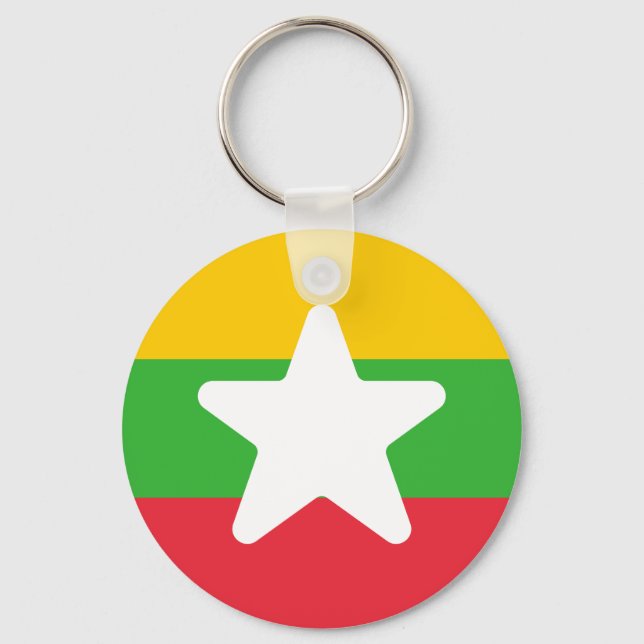 Flag of Myanmar Key Ring (Front)