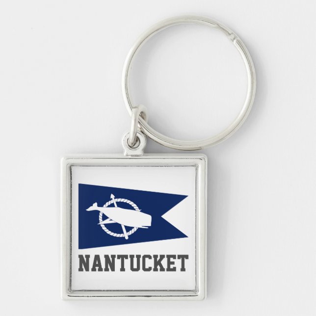 Flag of Nantucket, Massachusetts Key Ring (Front)