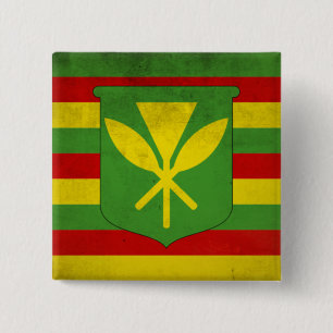 Flag of Native Hawaiians 15 Cm Square Badge