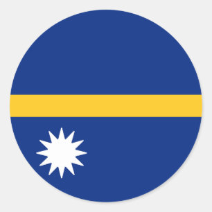 Flag of Nauru Classic Round Sticker