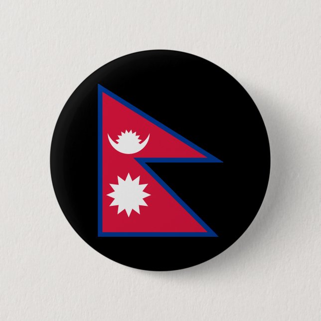 Flag of Nepal 6 Cm Round Badge (Front)