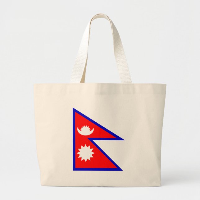 Flag of Nepal Large Tote Bag (Front)