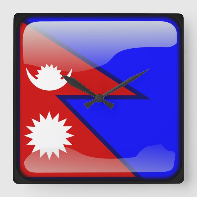 Flag of Nepal Square Wall Clock (Front)