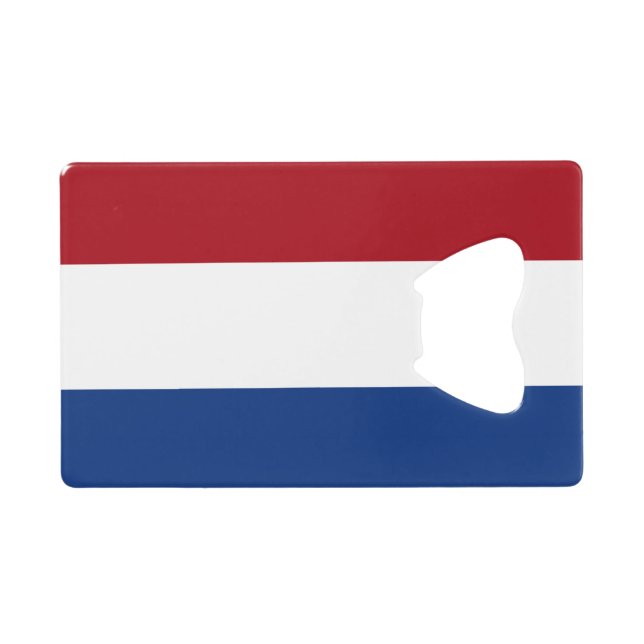 Flag of Netherlands Credit Card Bottle Opener (Back Horizontal)