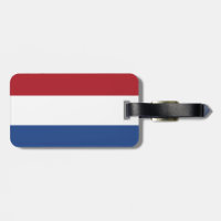Flag of Netherlands Luggage Tag w/ leather strap